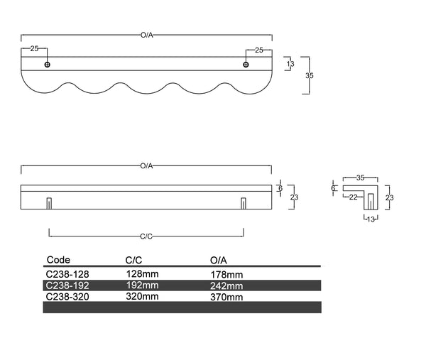 C238 - Moana Wavy Timber Cabinet Handle