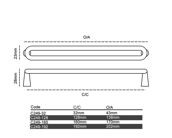 C249 - Portsea Cabinet Handle