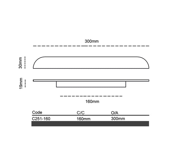 C251 – Floreat Half Arch Cabinet Handle
