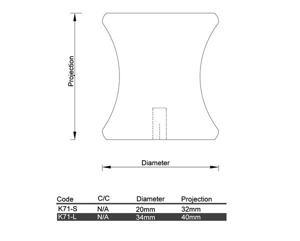 K71- Brunswick Brushed Stainless Steel Knob