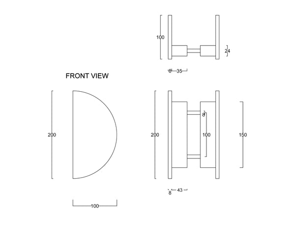 E76 - Half Moon Bay Brass Entrance Handle