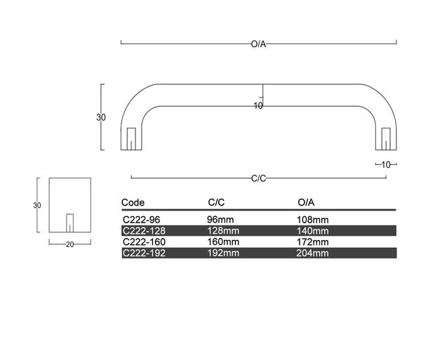 C222 - Oatley D Pull Timber Cabinet Handle