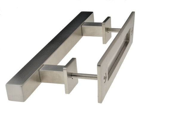 E51 - Square 300mm Barn Door Handle Set