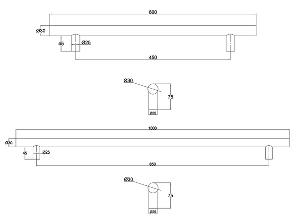 E78 - Alexandra Brushed Stainless Steel Entrance Handle
