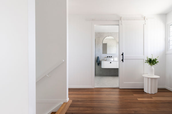 T73 - Matt White Barn Door Track Kit