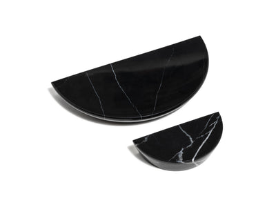 K157- Black Marble Mani Half Moon Knob