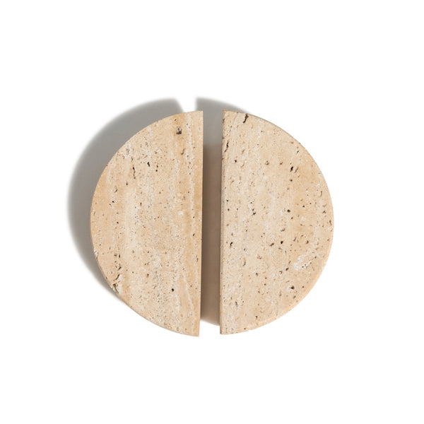 K157 – Travertine Mani Half Moon Knob