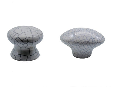 K81- Country Style White Crackle Knob