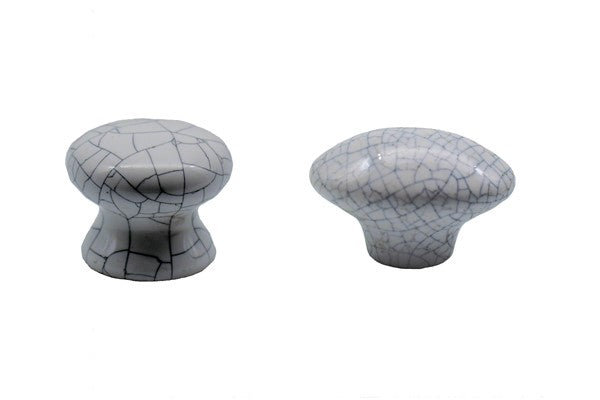 K81- Country Style White Crackle Knob