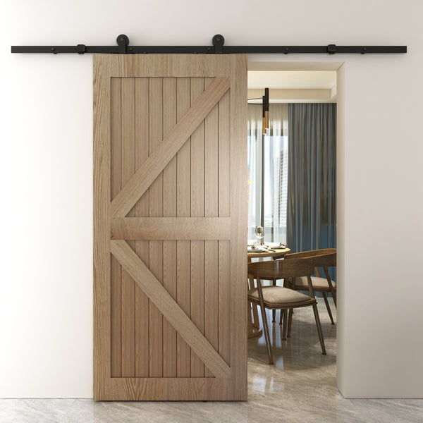 T94 - Matt Black Top Mount Barn Door Kit