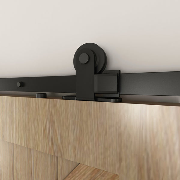 T94 - Matt Black Top Mount Barn Door Kit