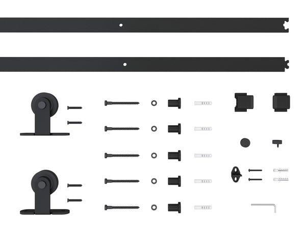 T94 - Matt Black Top Mount Barn Door Kit