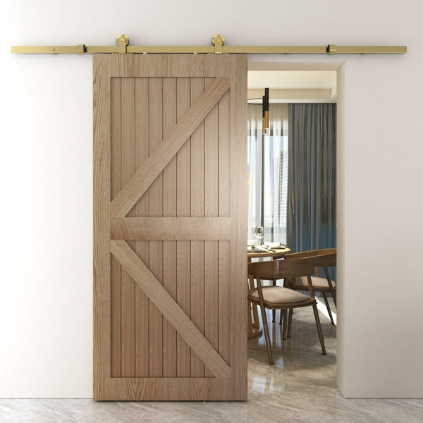 T94 - Satin Gold Top Mount Barn Door Kit