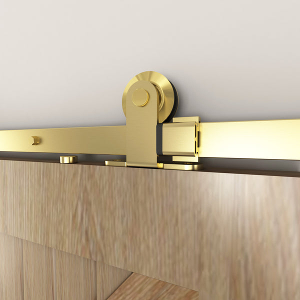 T94 - Satin Gold Top Mount Barn Door Kit