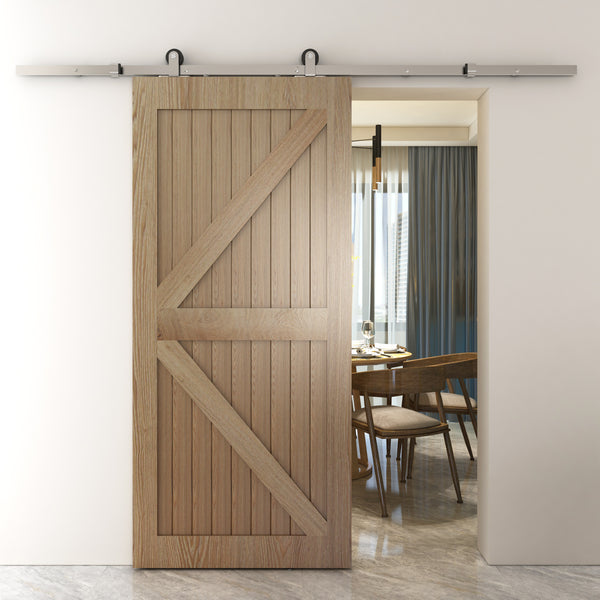 T94 - Brushed Stainless Steel Top Mount Barn Door Kit