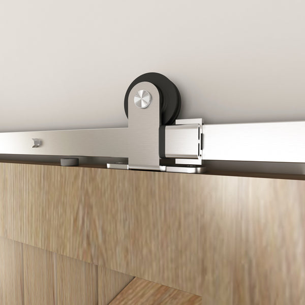 T94 - Brushed Stainless Steel Top Mount Barn Door Kit
