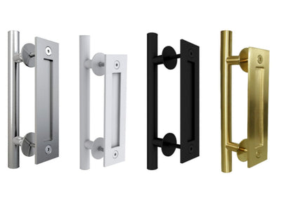 E74 - Round 300mm Barn Door Handle Set