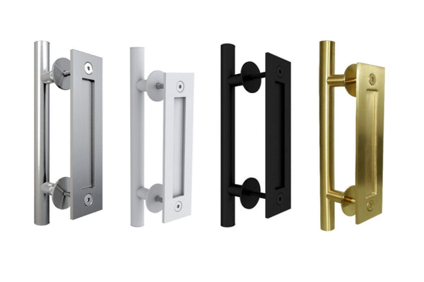 E74 - Round 300mm Barn Door Handle Set