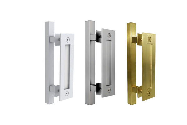 E51 - Square 300mm Barn Door Handle Set