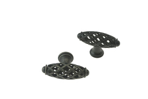 Black OR Matt Antique Silver Basket Knob Cabinet Knob (K100- Graceville)