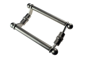 Brushed Stainless Steel Slightly Offset Round Cylinder Handle with Round Knobs on top Entrance Handle (E12-Clayton)