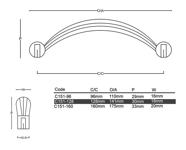 C151- Chapel Hill Cabinet Handle