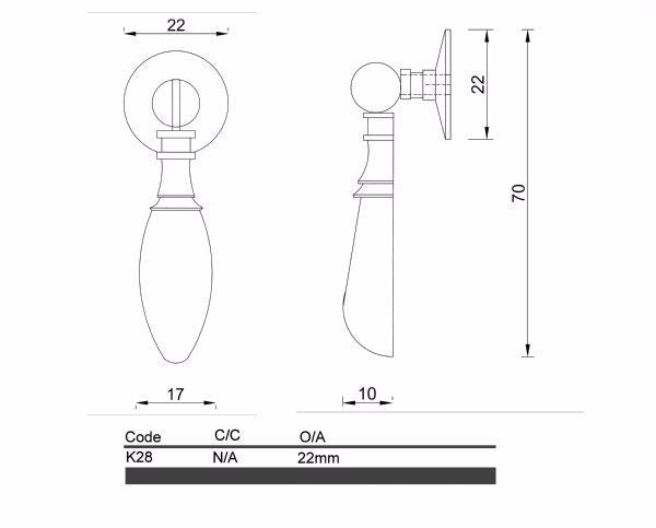 Diagram Antique Black Nickel Decorative Teardrop Knob Cabinet Knob (K28 Shepparton)