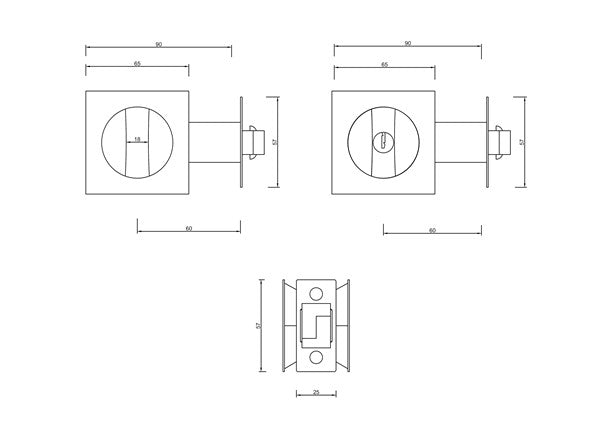 T97 - Square Cavity Sliding Door Key Set