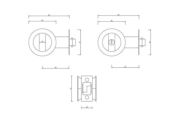 T98 - Round Sliding Cavity Door Key Set