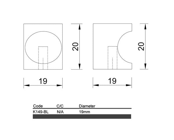 K149 - Black Thumb Pull Knob