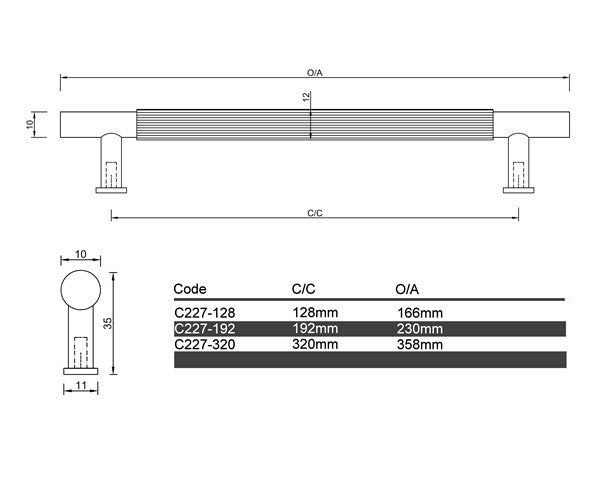 C227 - Claremont Linear Cabinet Handle