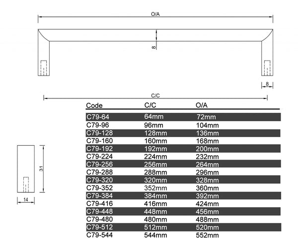 C79 - Mainz Cabinet Handle