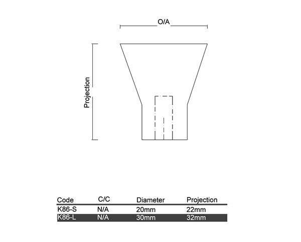 Diagram Brushed Stainless Steel Cone Knob Cabinet Knob (K86 Clontarf)