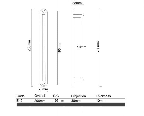 E42- D Brushed Stainless Steel Pull Handle