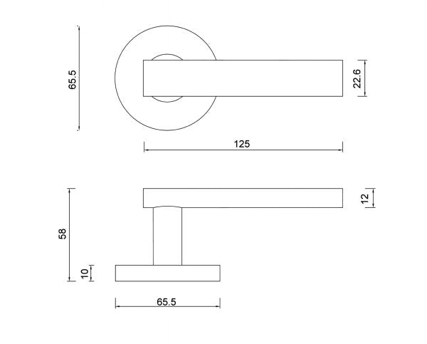 Diagram Brushed Stainless Steel Oval Rectangular Bar Lever Door Handles Levers (L12 City)