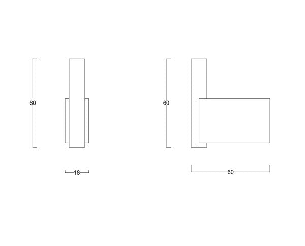 Diagram Brushed Stainless Steel Robe Hook Toiletries (T71 Hook)