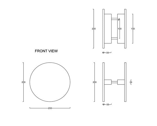 Diagram Brushed Stainless Steel Round Entrance Pull Handles (E44 Circular Quay)
