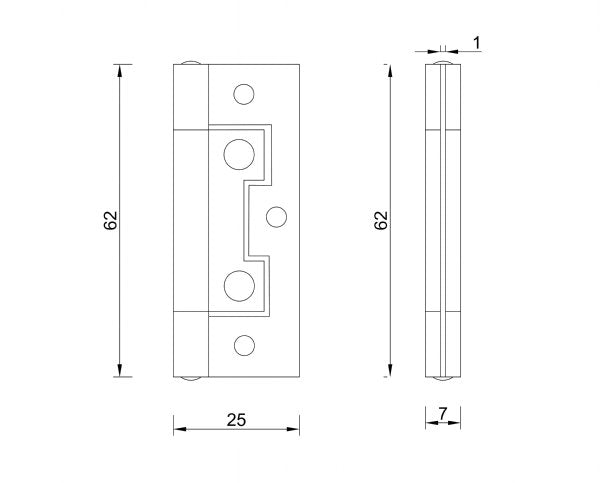 T32 - Small Stainless Steel Hirline Hinge