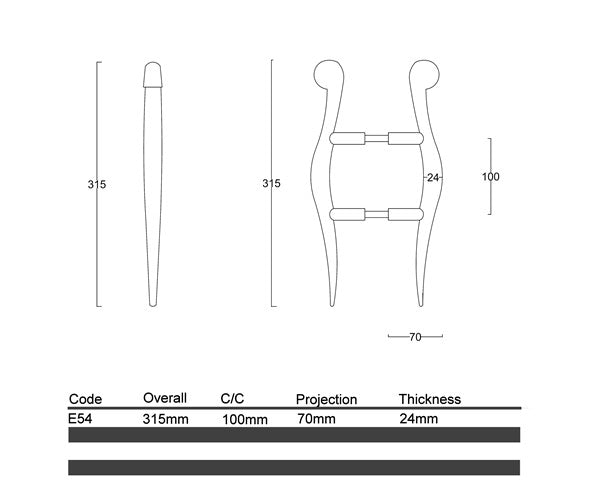 E54 - Wavell Heights Brushed Stainless Steel Entrance Pull Handle