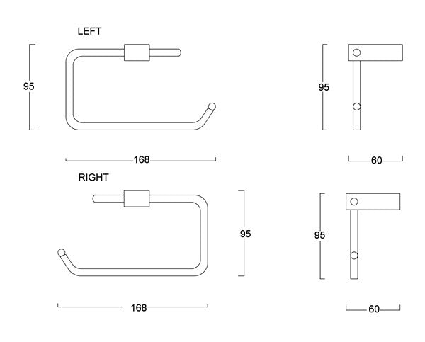 Diagram Brushed Stainless Steel Towel Rail Toiletries (T71 Towel Rail)