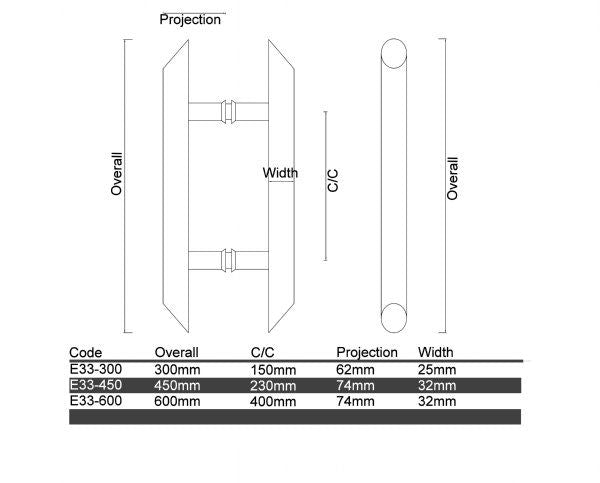 E33 - New Fashion Two-Toned Entrance Pull Handle