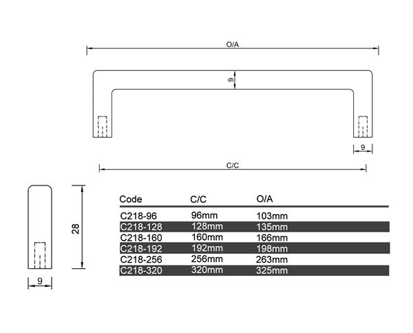 C218- Hawthorne Bar Cabinet Handle