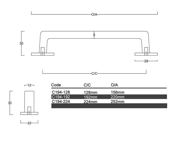 C194 - Minyama Cabinet Handle