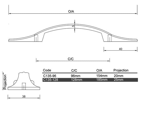C135 – Ferngully Antique Cabinet Handle