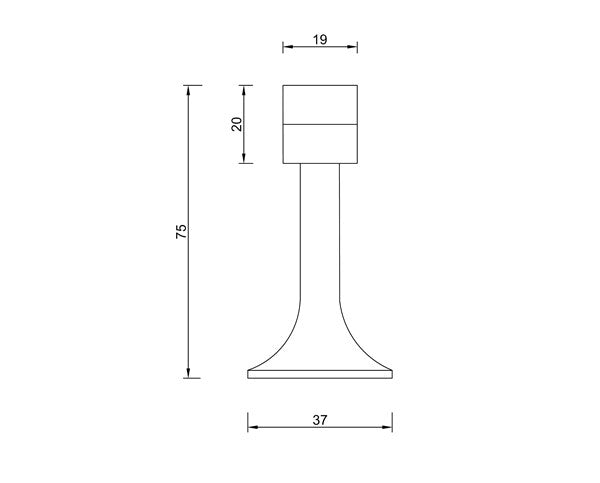 T96- Gunmetal Grey Rubber Tip Door Stop