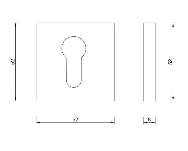 Diagram Matt Black Square Escutcheons Door Hardware Locks & Accessories (T59 BL Square Escutcheons)