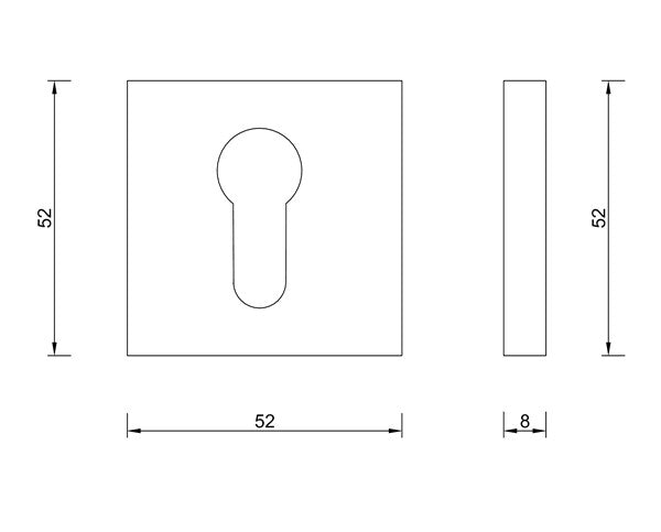 Diagram Matt Black Square Escutcheons Door Hardware Locks & Accessories (T59 BL Square Escutcheons)