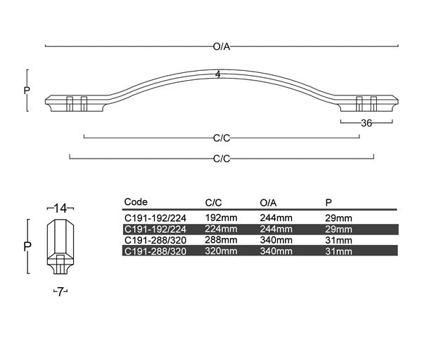 C191 - Port Douglas Cabinet Handle