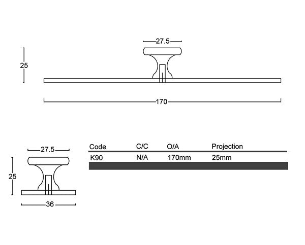 K90- Vaucluse Knob and Plate