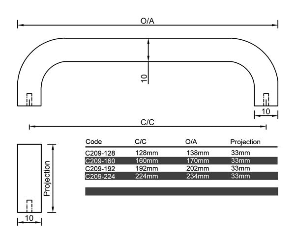 C209 - St Lucia Cabinet Handle